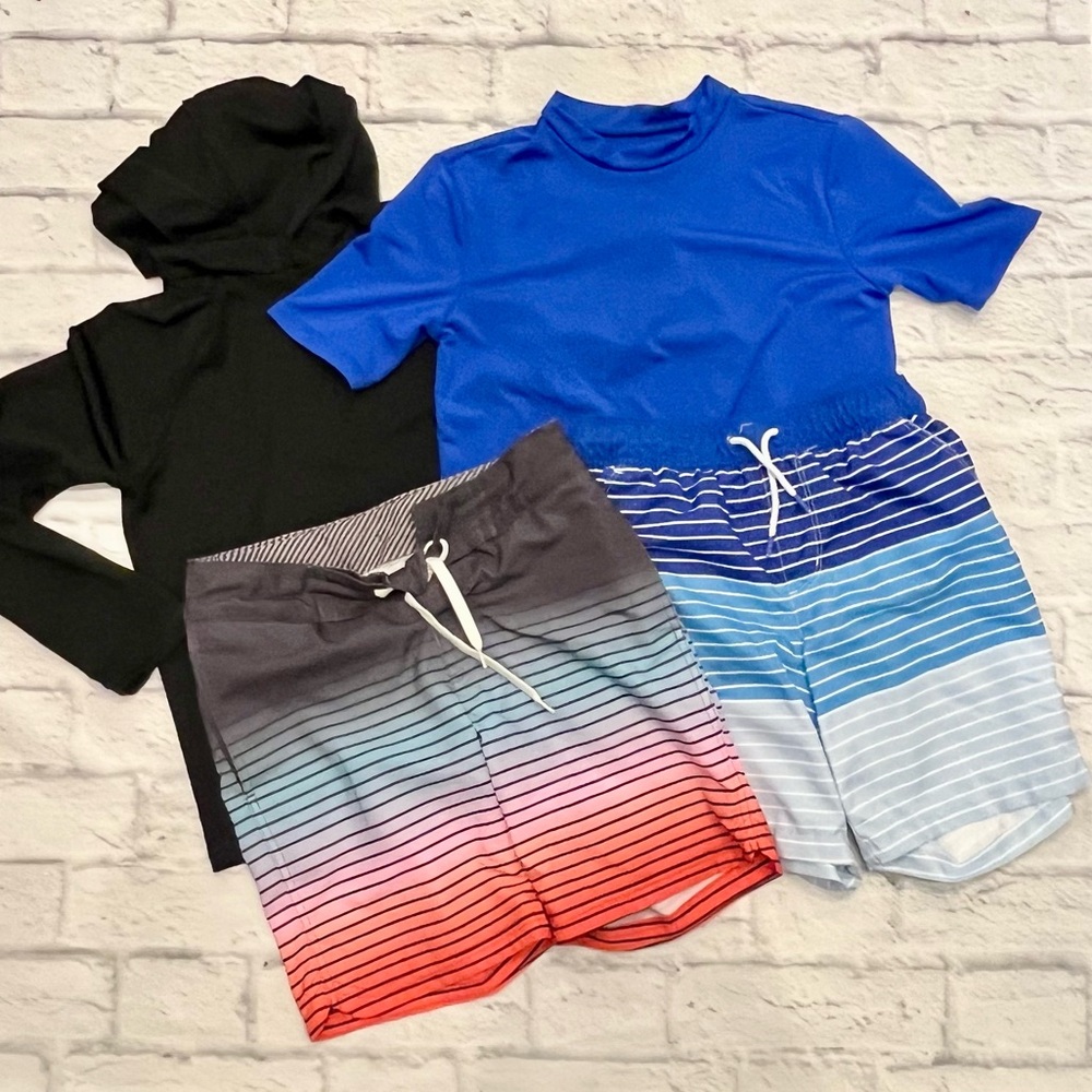 Boys Size Large Swim Bundle - Blue, Black, Orange